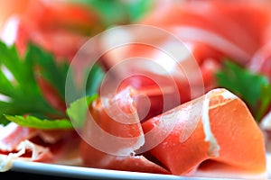 Blurred hamon salad background