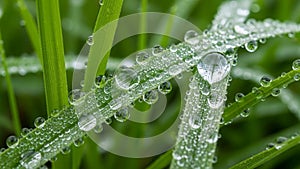 Is blurred highlighting the sharp focus on the foreground grass and