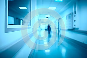 Blurred hospital corridor medical background