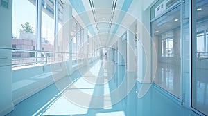 Blurred hospital interior abstract medical background modern healthcare and patient care concept