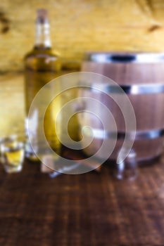 Blurred image, background image, blurred bottles for use in menu, bar, distilled beverage