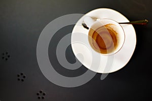 Blurred image of empty coffee cup