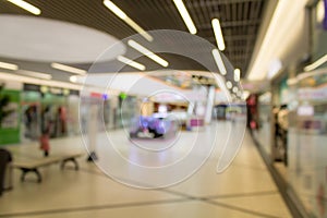 Blurred image of supermarket or lobby of shopping center