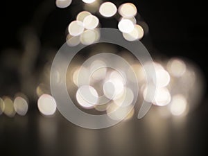 Blurred lights background, illuminated circle shapes reflected
