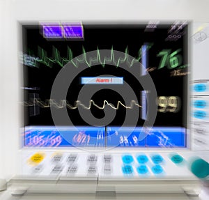 Blurred medical monitor