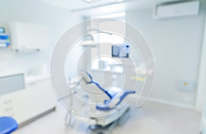 Blurred modern dental clinic office interior bokeh