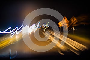 Blurred motion driving at night