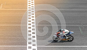 Blurred motorcycle on track