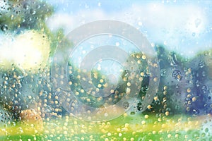 Blurred nature raindrop background