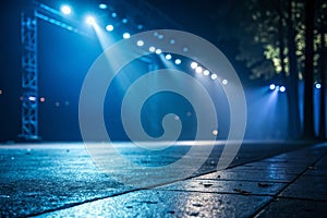 Blurred neon glow with futuristic light flare photo