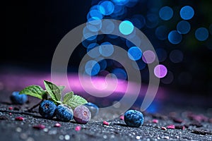 Blur neon light bokeh effect photo
