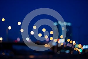 Blurred night city lights, background or texture