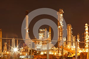 Blurred oil and refinery factory industry for background
