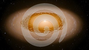 Blurred orange celestial object