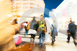 Blurred Pedestrians in Ginza, Tokyo, Japan.