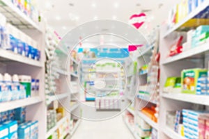 Blurred pharmacy store