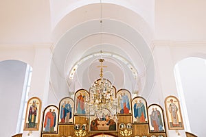 Blurred photo of church interior for abstract background