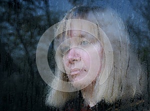 Blurred Portrait of Middle-aged Woman