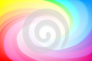 Blurred rainbow colors twist wave colorful effect for background, illustration gradient in water color art swirl rainbow and sweet