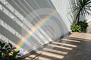 Blurred rainbow light refraction texture overlay photo