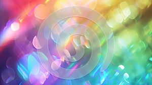 Blurred rainbow light refraction texture overlay effect. Generative Ai