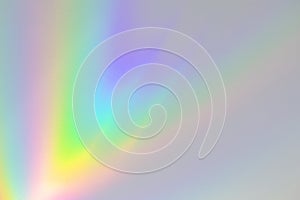 Blurred rainbow light refraction texture on white wall