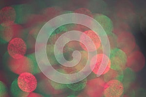 Blurred red and green lights on gray background