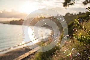 Blurred refraction light bokeh effect photo