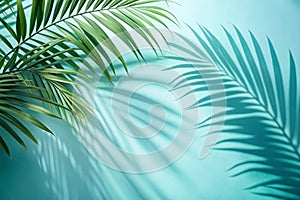 Blurred shadow from palm leaves photo