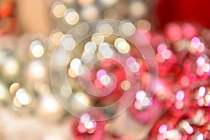 Blurred shiny silver and pink Christmas background