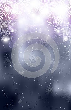 Blurred silver Christmas winter background with sparkles