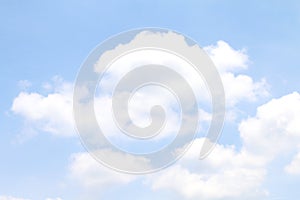 Blurred sky clear soft blue and big cloud white, sky cloudscape blue color pastel style, sky cloud white soft for background sky