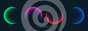 Blurred spheres. Color gradients. Set of defocused color round shapes for creative graphic design. photo