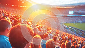 Blurred sport background for design with blurred stadium arena with spectators