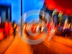 Blurred Street lights at night