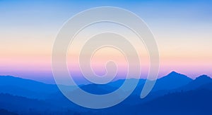 Blurred sunset over mountains