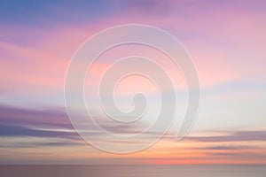 Blurred sunset sky and ocean