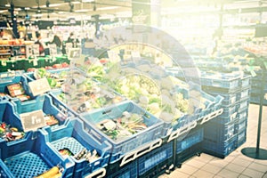 Blurred supermarket background