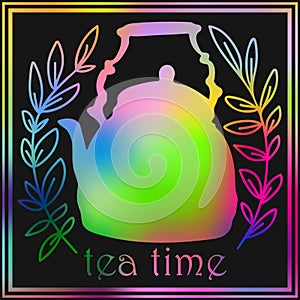 Blurred Tea background with writing Tea Time on