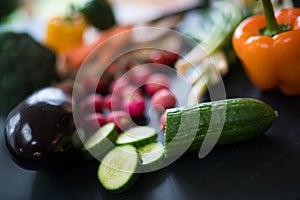 Blurred vegetable shot