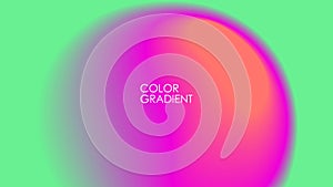 Blurred vibrant round stain. Abstract background with color gradient shape for creative graphic design.