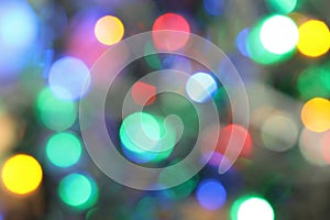 Blurred view of Christmas lights as background