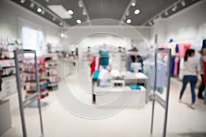 Blurred view of clothing store