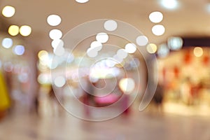 Blurred view of modern shopping mall interior. Bokeh
