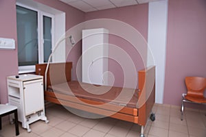 Blurred view of postoperative ward in clinic photo