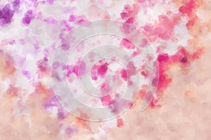 Blurred watercolor background in beige white pink and purple colors, soft pastel color splash