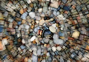 Blurred Wet Beach Pebbles