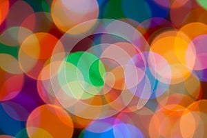 Blurring Abstract Circular Lights Bokeh colour background