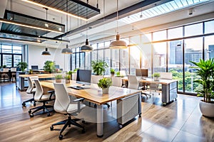 Blurring the Background in a Modern Office Interior