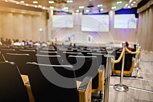 Blurry of auditorium for shareholders` meeting or seminar event